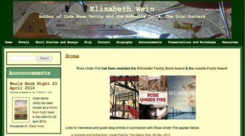 original Elizabeth Wein website by AlbanyWeb
