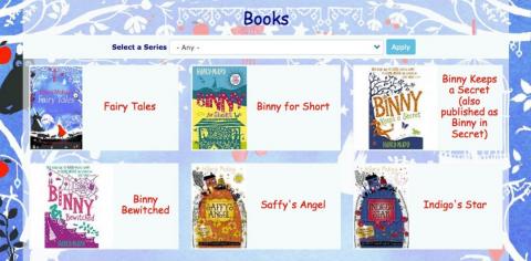 Visual book display of all titles by Hilary McKay